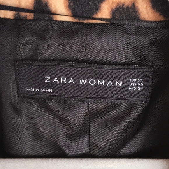 EUC Zara Leopard Colorblock Coat - Picture 5 of 6
